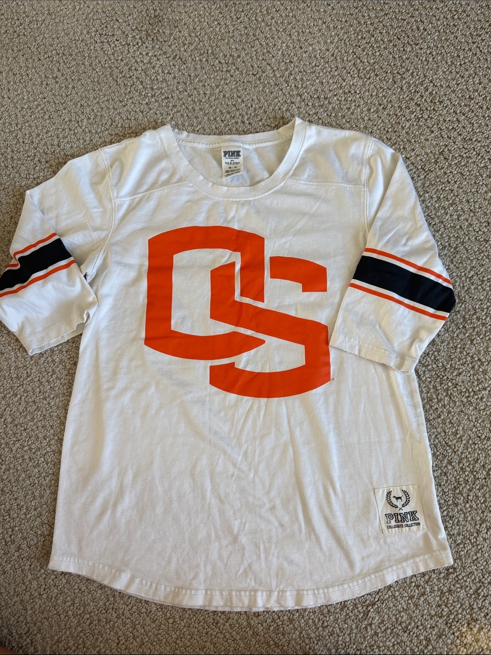 Victorias Secret PINK Oregon State Beavers White Tee Jersey